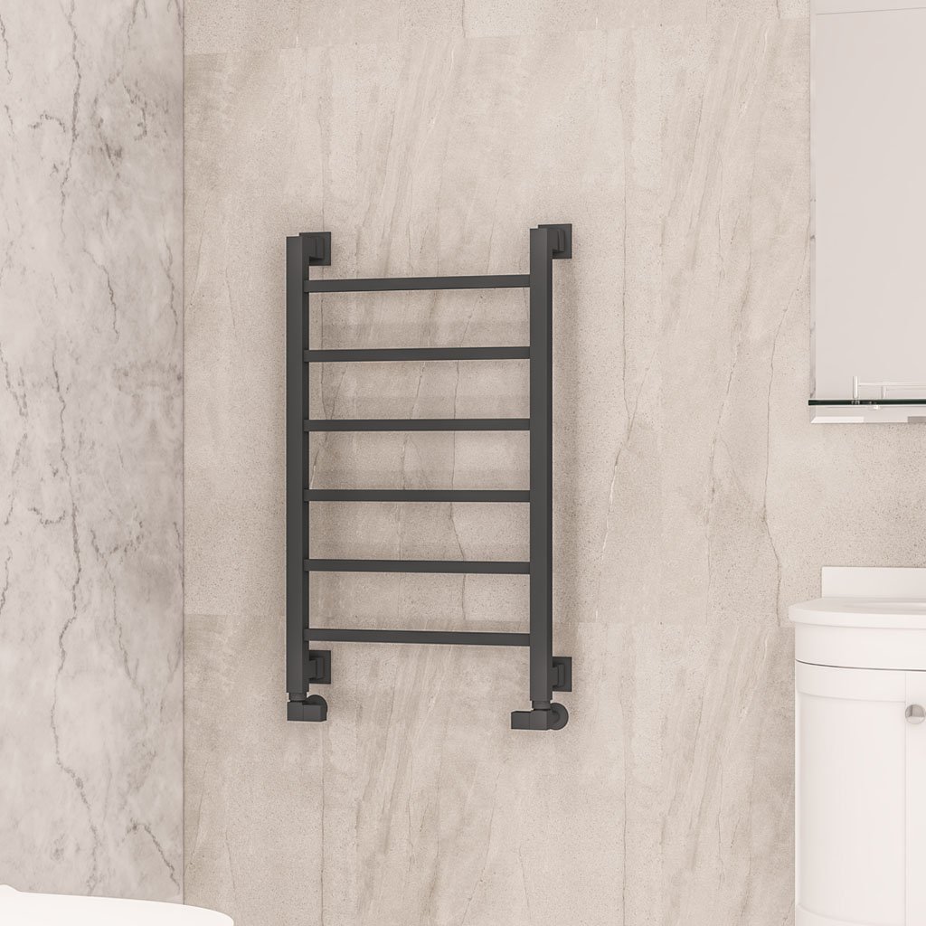 Loxley 800 x 500mm. Towel Rail Matt Anthracite