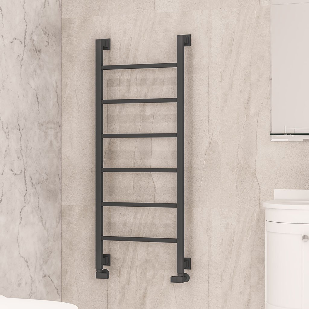 Loxley 1200 x 500mm. Towel Rail Matt Anthracite