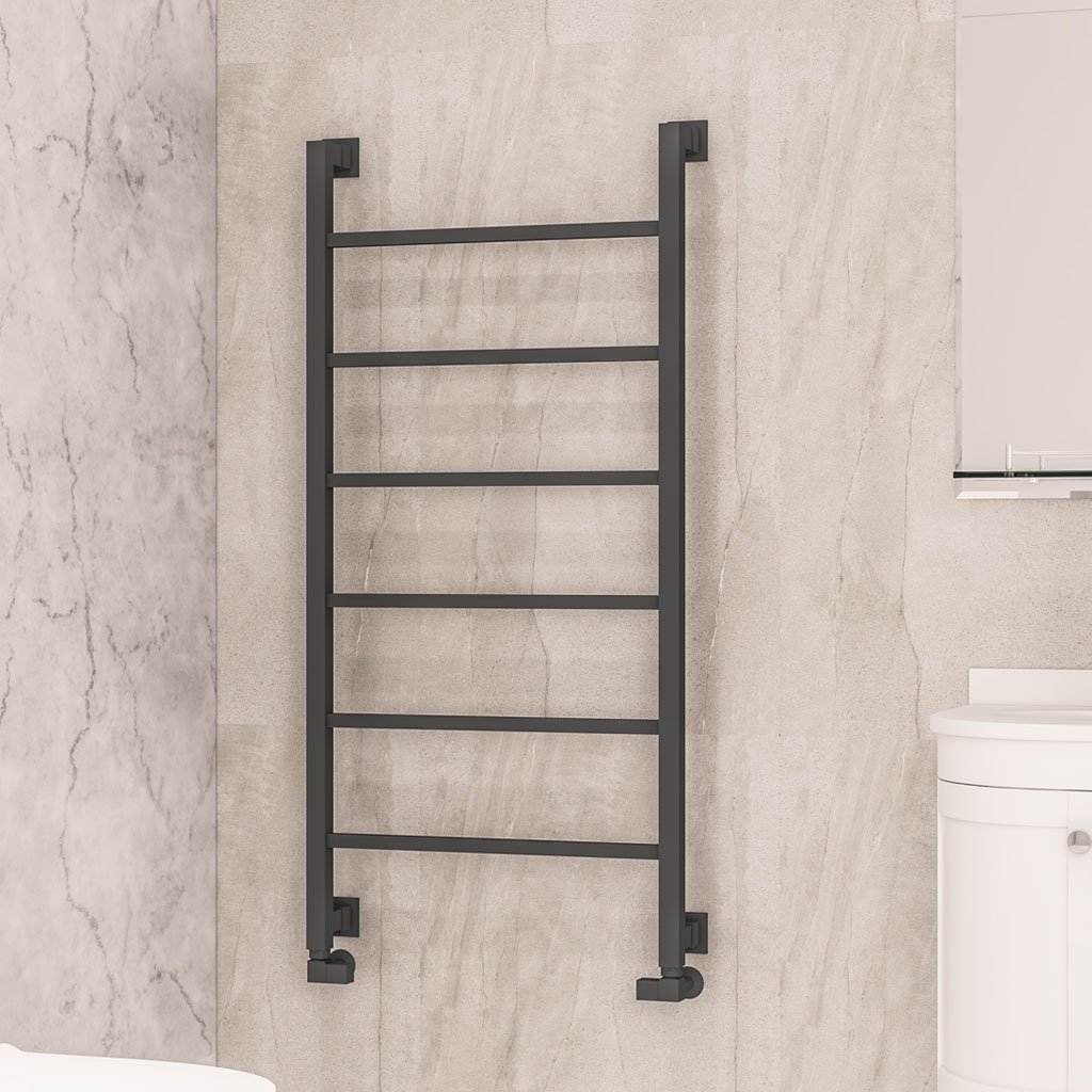 Loxley 1200 x 600mm. Towel Rail Matt Anthracite