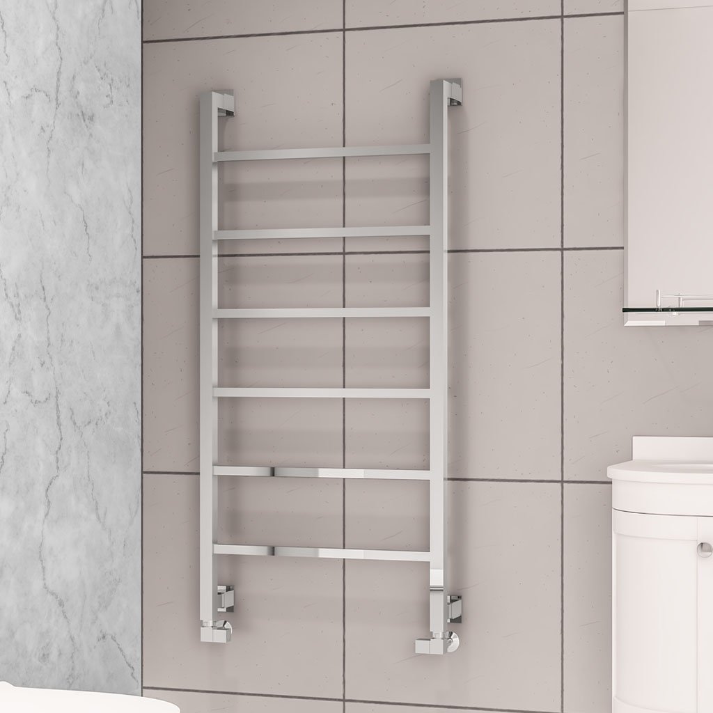 Loxley 1200 x 600mm. Towel Rail Chrome