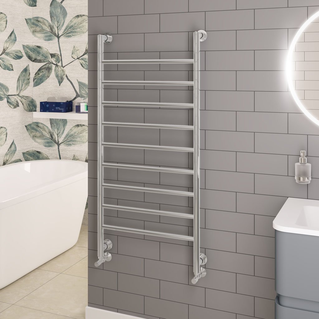 Eshton 1200 x 600mm. Towel Rail Chrome