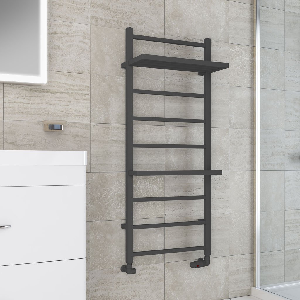 Launton Designer Towel Rail 1200x500mm Matt Anthracite