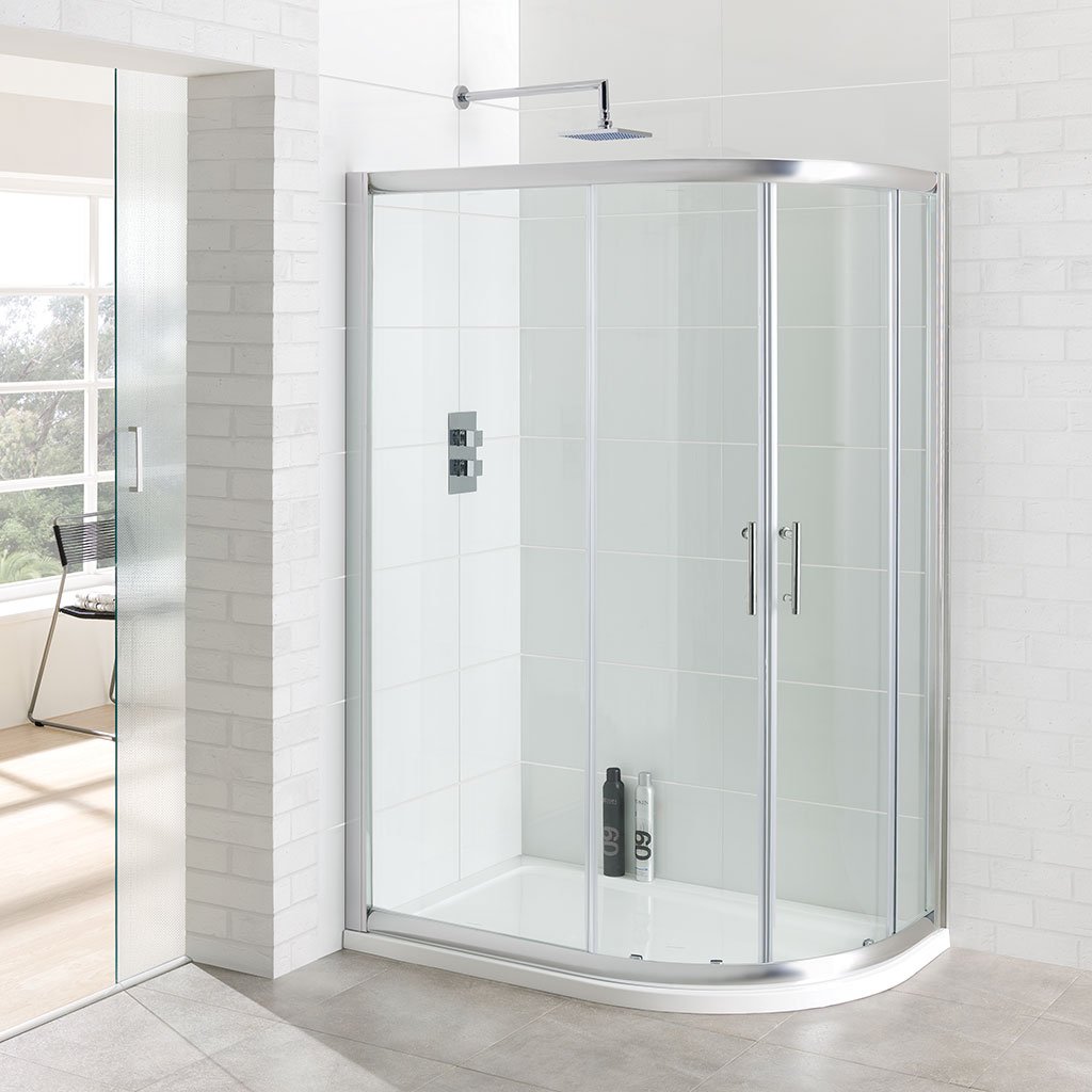 Vantage 6mm Easy Clean 900x800mm Offset Quadrant Shower Enclosure - Chrome