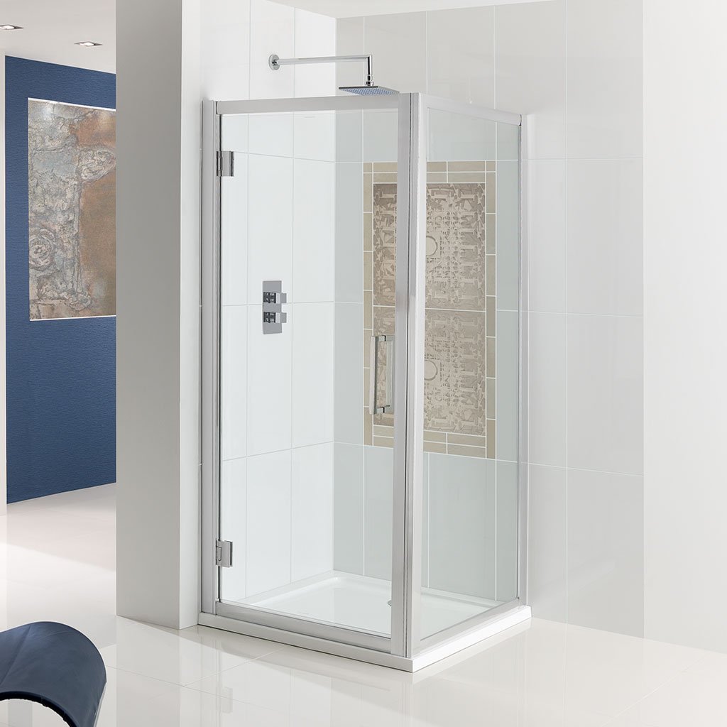 Corniche Easy Clean 1950mm x 700mm Hinge Shower Door - Chrome