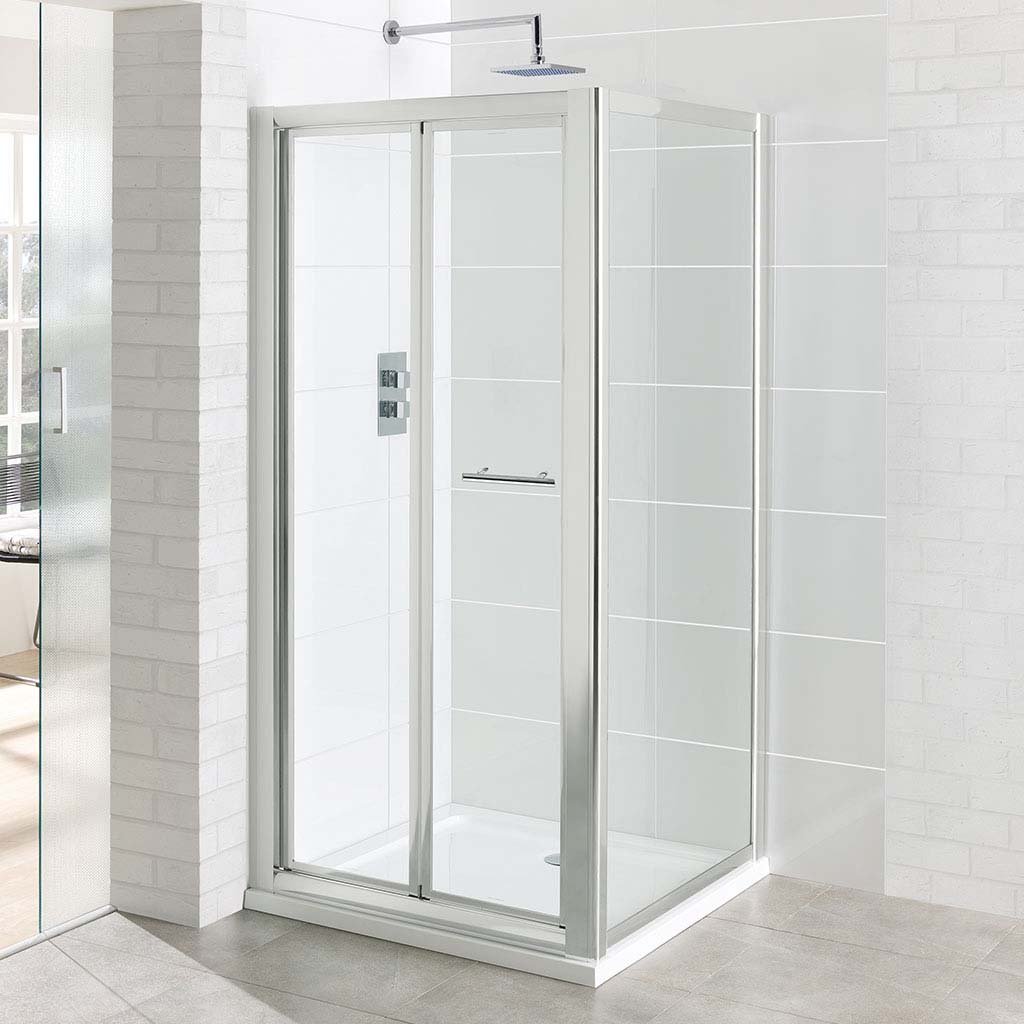 Vantage 6mm Easy Clean 1850mm x 700mm Bi-Fold Shower Door - Chrome