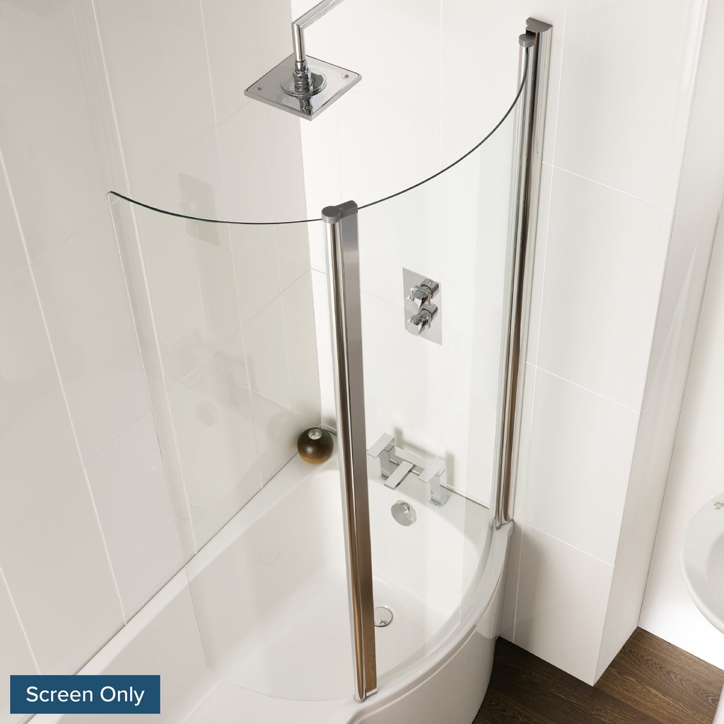 Beaufort 6mm 1535 x 855mm Right Hand (RH)Type 2-1 Folding Door Bath Screen - Chrome Profiles