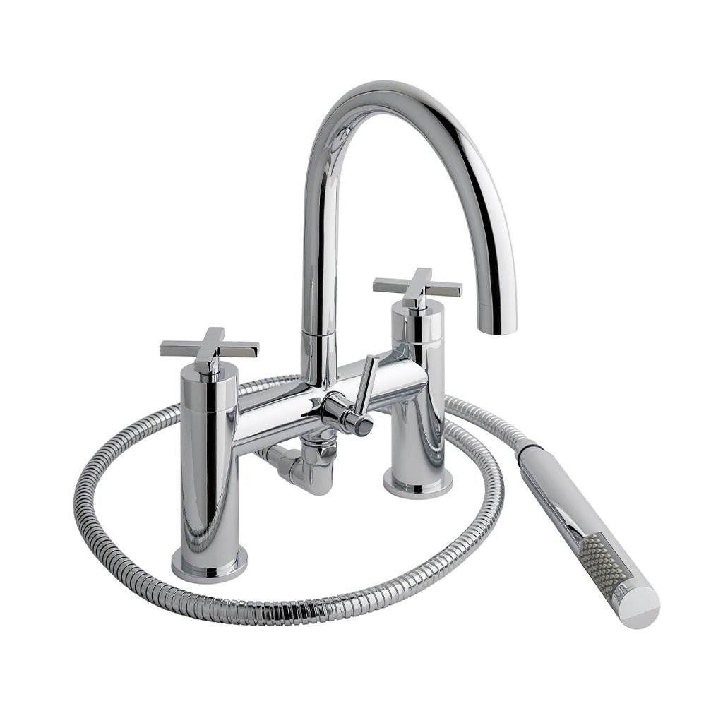 Prado Star 4 Tap Hole Bath Shower Mixer Tap (BSM) with Handset Chrome