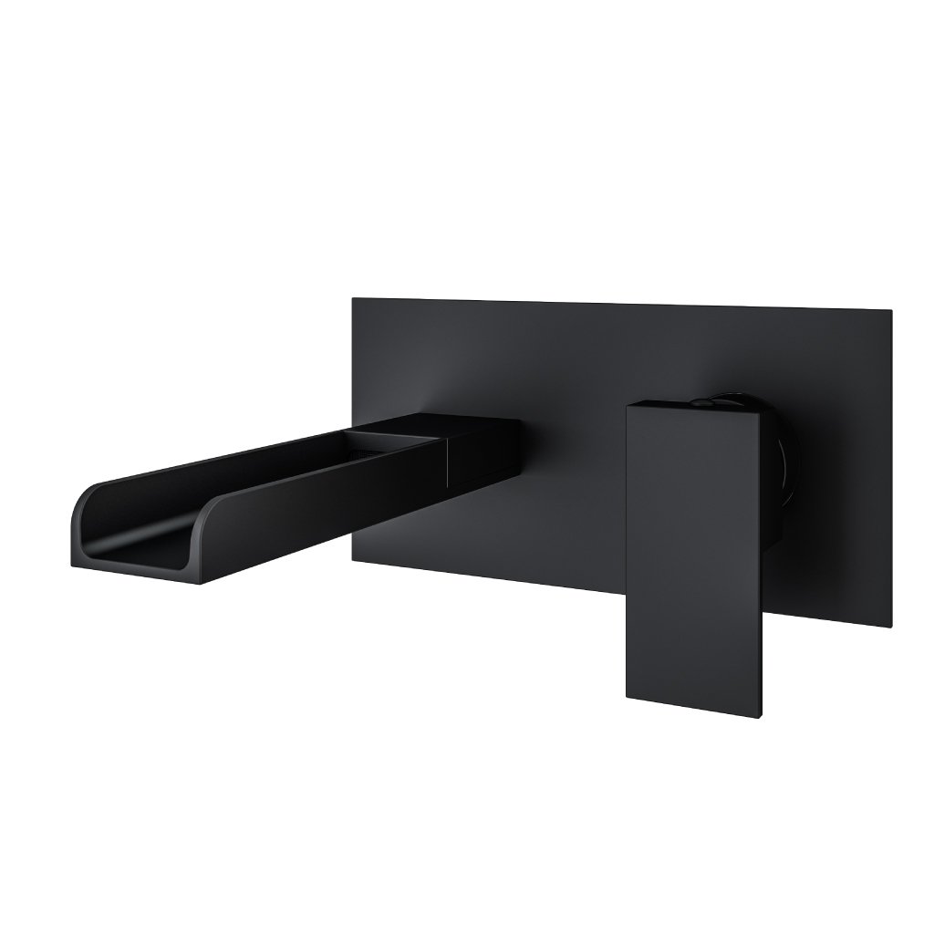 Chetwode Wall mounted Basin Mixer Tap Black