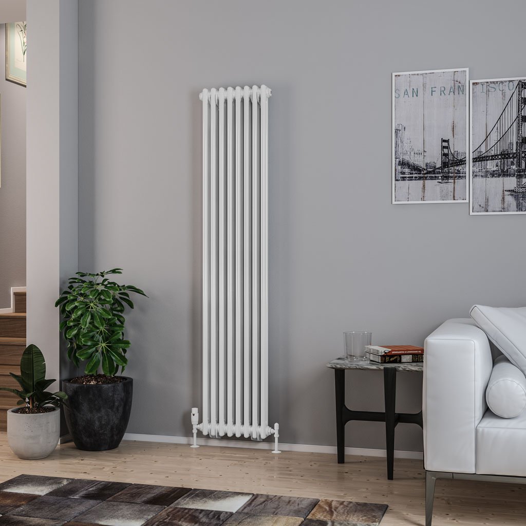 Rivassa 2 Column Radiator 1800 x 383mm Gloss White