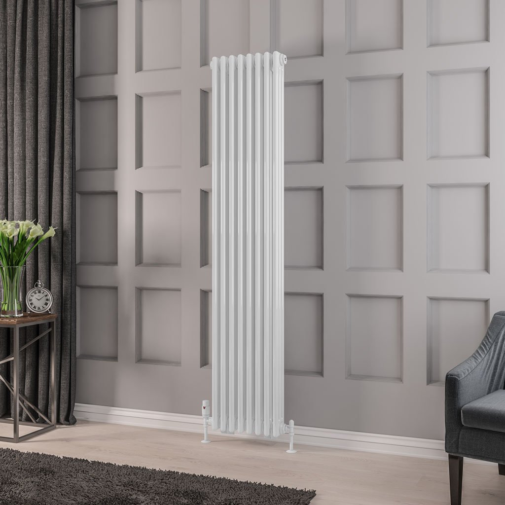 Rivassa 3 Column Radiator 1800 x 383mm Gloss White