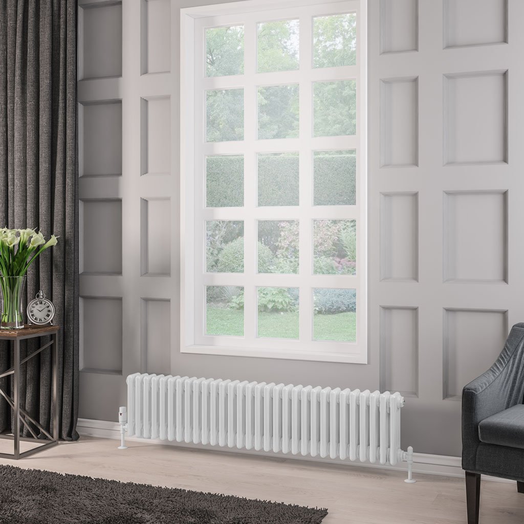 Rivassa 3 Column Radiator 300 x 1373mm Gloss White