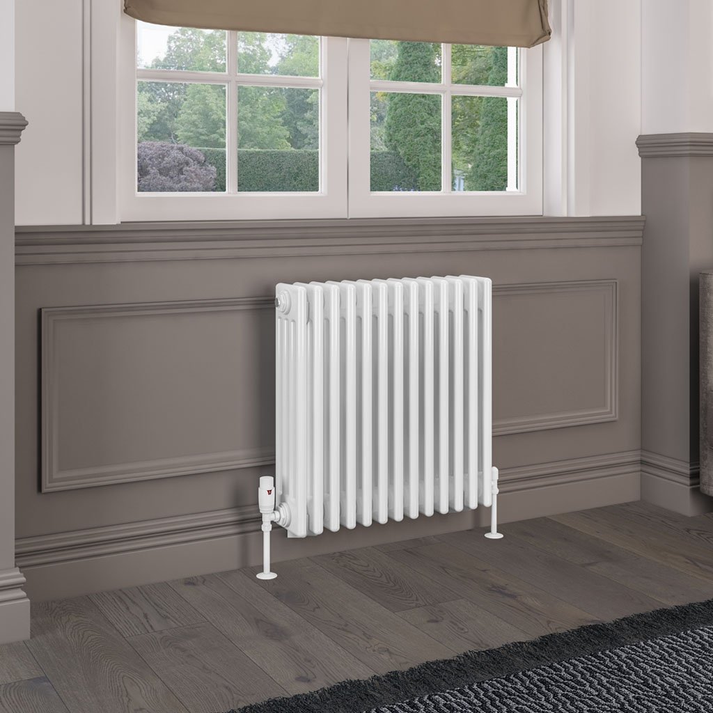 Rivassa 4 Column Radiator 600 x 605mm Gloss White