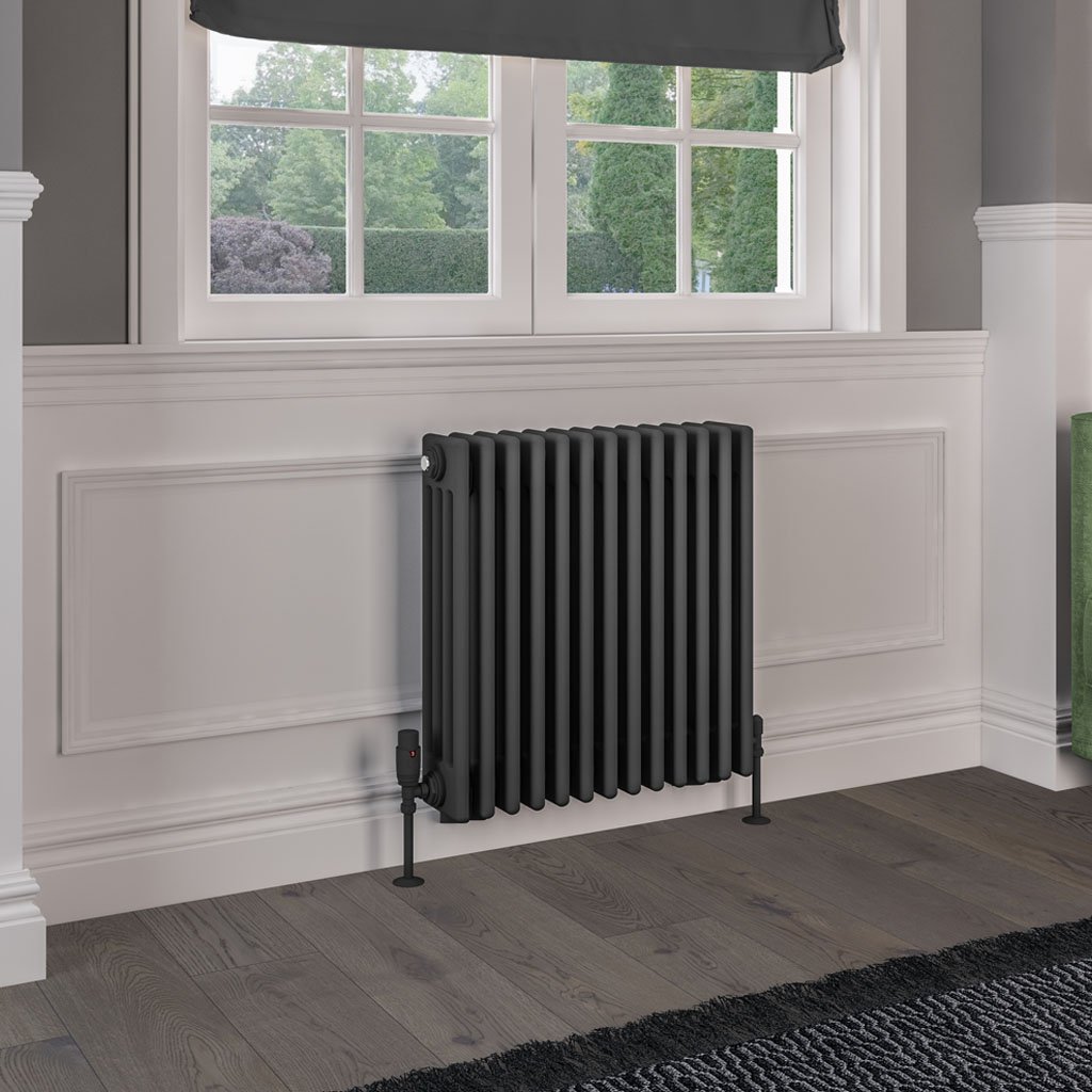 Rivassa 4 Column Radiator 600 x 605mm Matt Anthracite