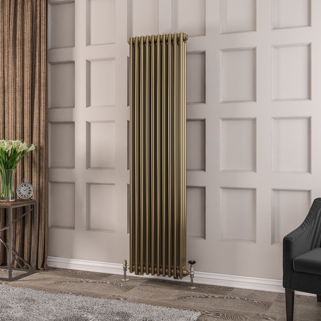 Rivassa 3 Column Radiator 1800 x 473mm Bronze Effect