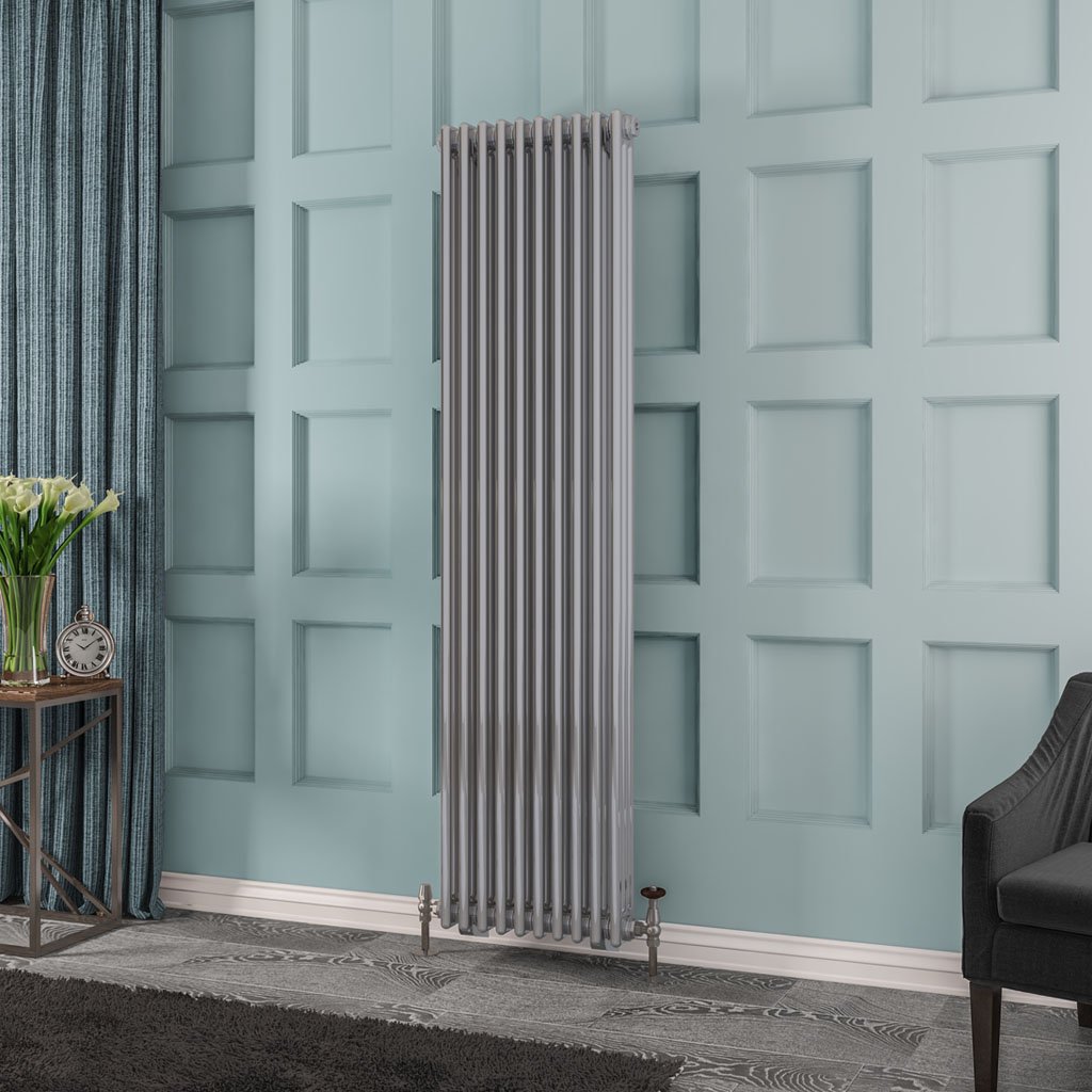 Rivassa 3 Column Radiator 1800 x 473mm Chrome Effect