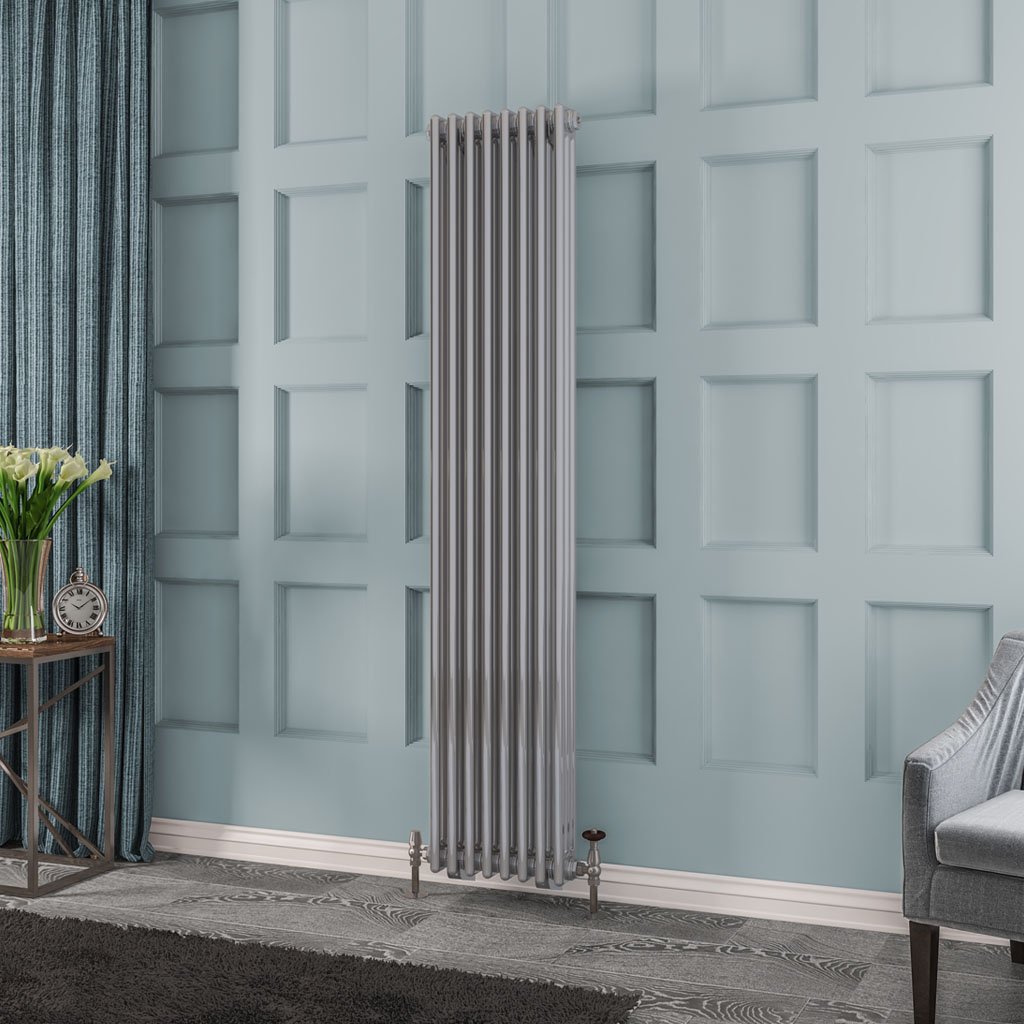 Rivassa 3 Column Radiator 1800 x 383mm Chrome Effect