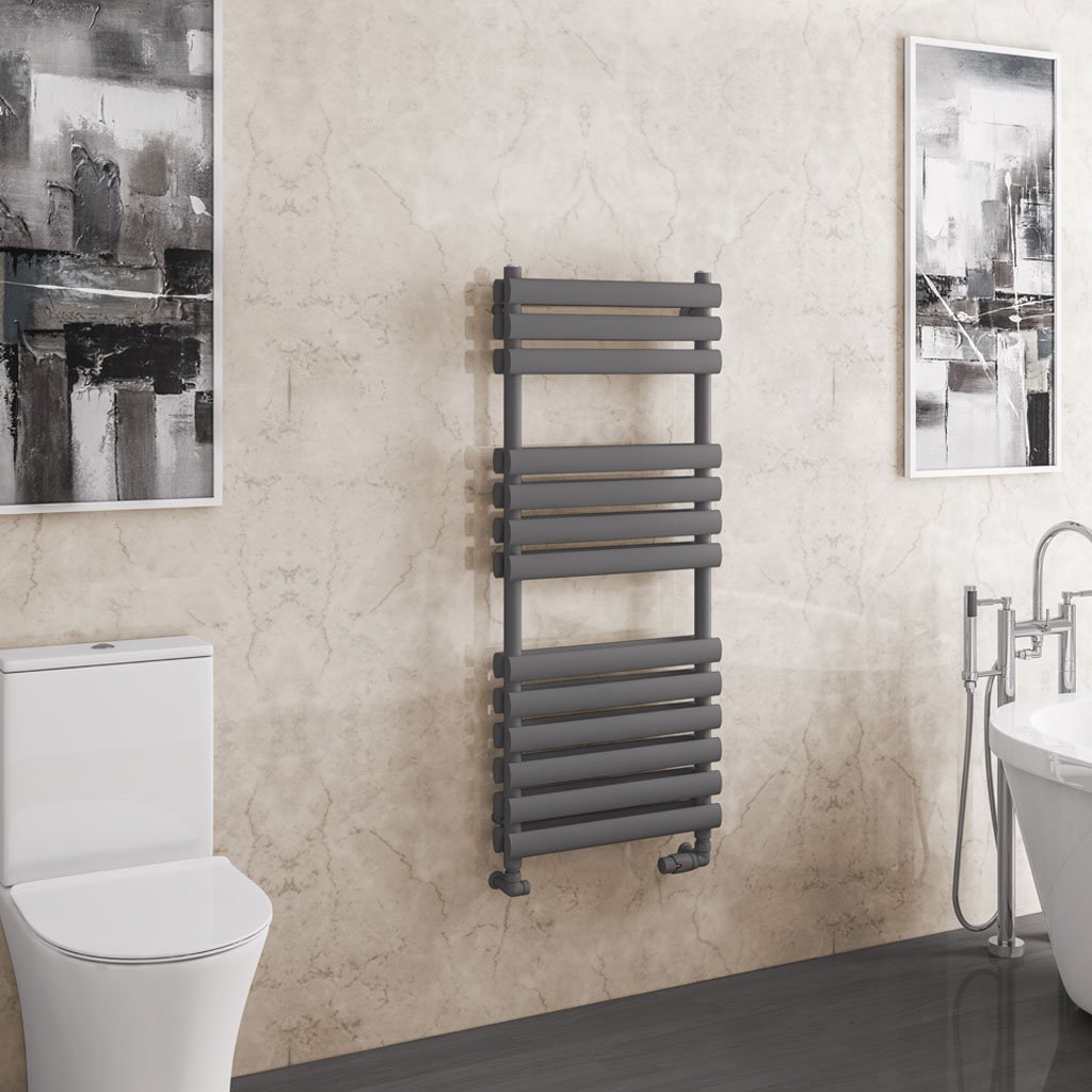 Tunstall Double 1200 x 500 Towel Rail Matt Anthracite