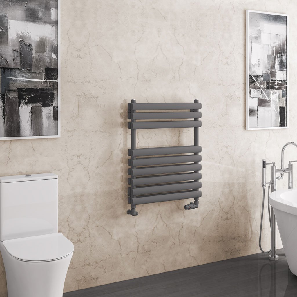 Tunstall Double 800 x 600 Towel Rail Matt Anthracite