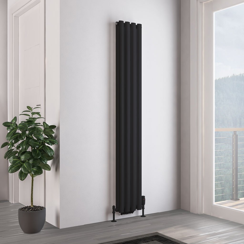 Tunstall Double 1800 x 280 Radiator Matt Black