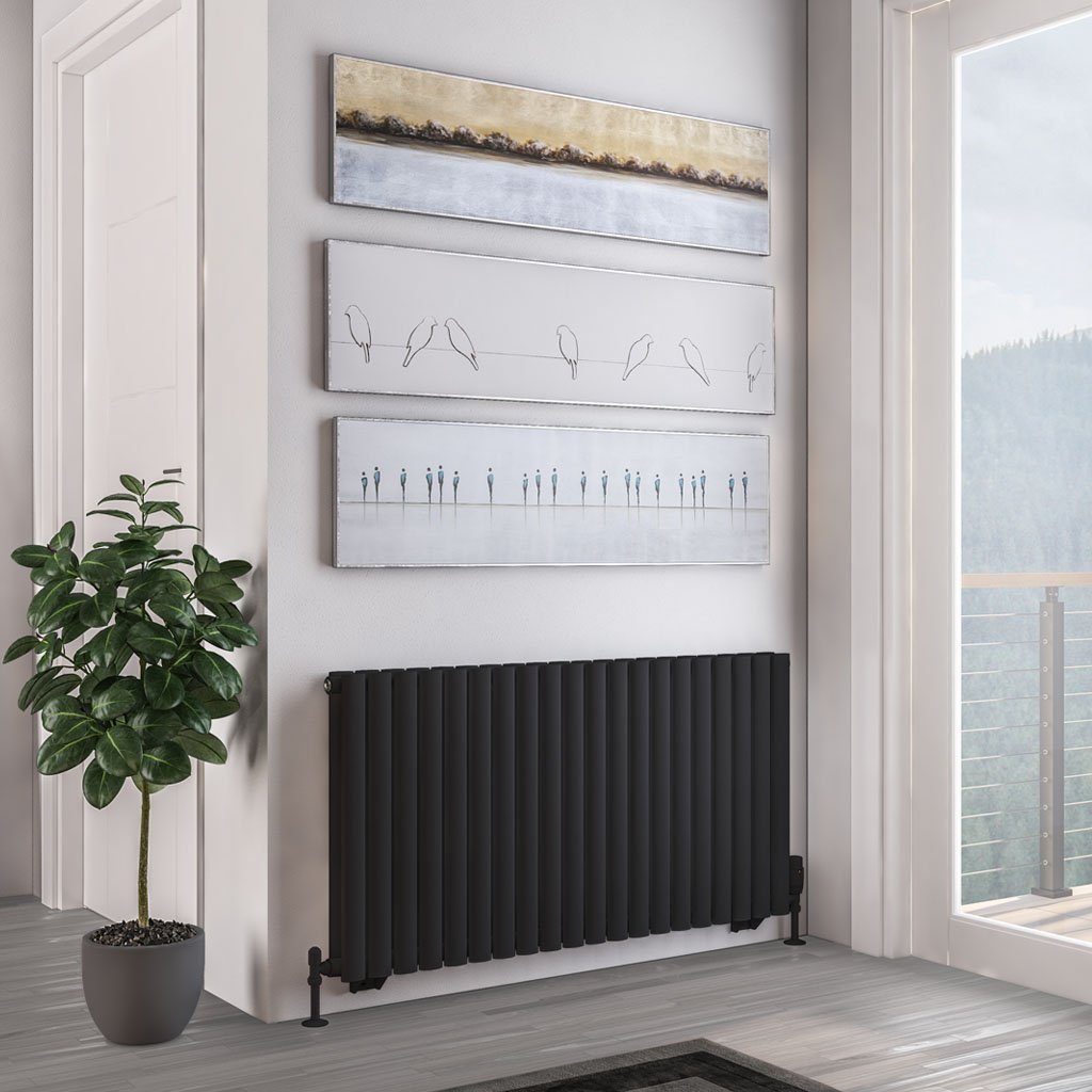 Tunstall Double 600 x 1179 Radiator Matt Black