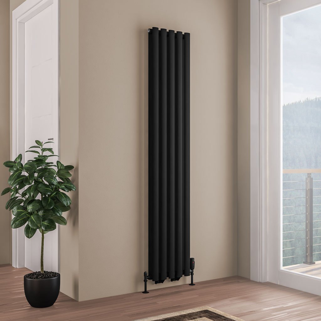 Tunstall Double 1800 x 350 Radiator Matt Black