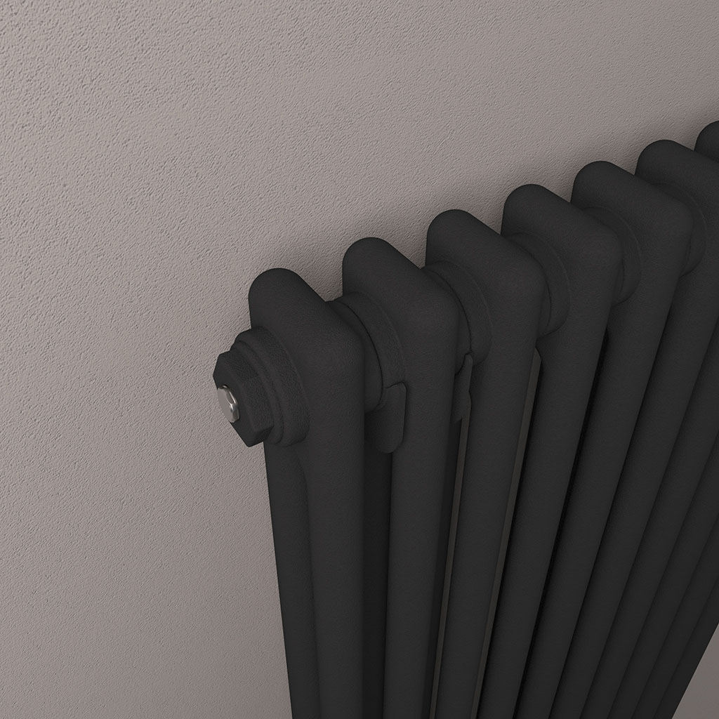 Rivassa 2 Column Radiator 300 x 1373mm Matt Black