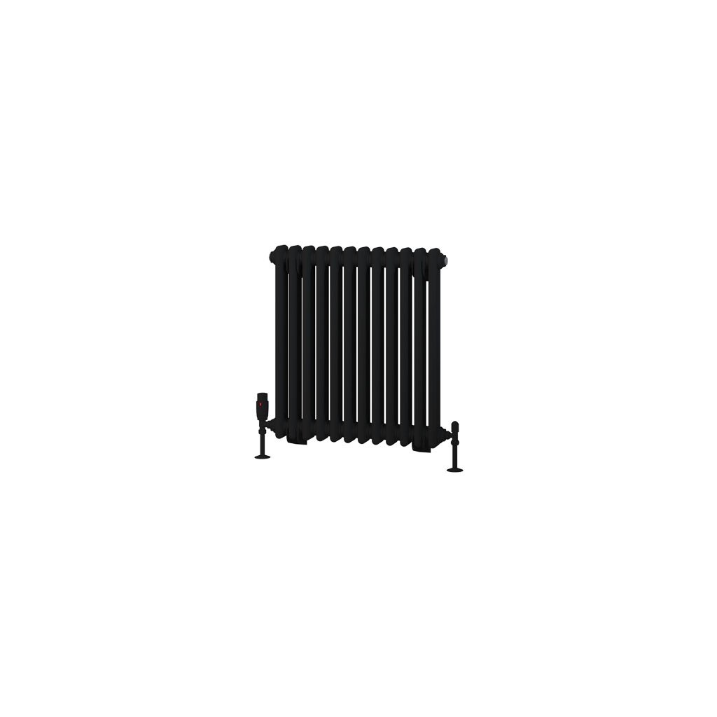 Rivassa 2 Column Radiator 600 x 563mm Matt Black