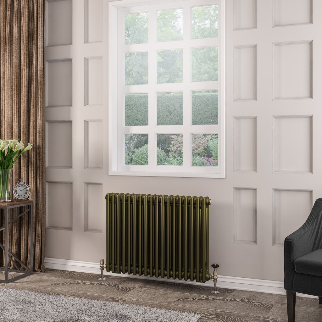 Rivassa 3 Column Radiator 600 x 833mm Bronze Olive