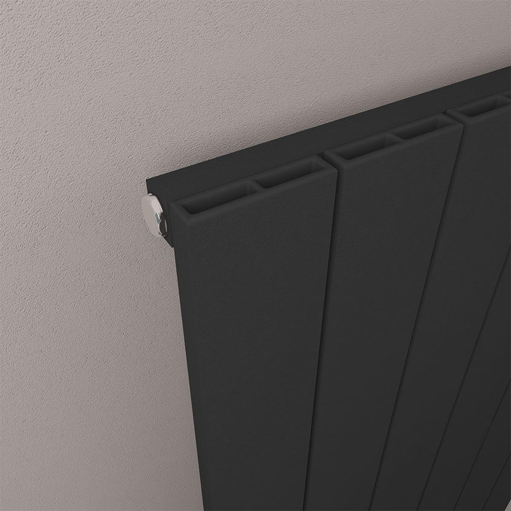 Rosano 600 x 1230 Aluminium Radiator Matt Black