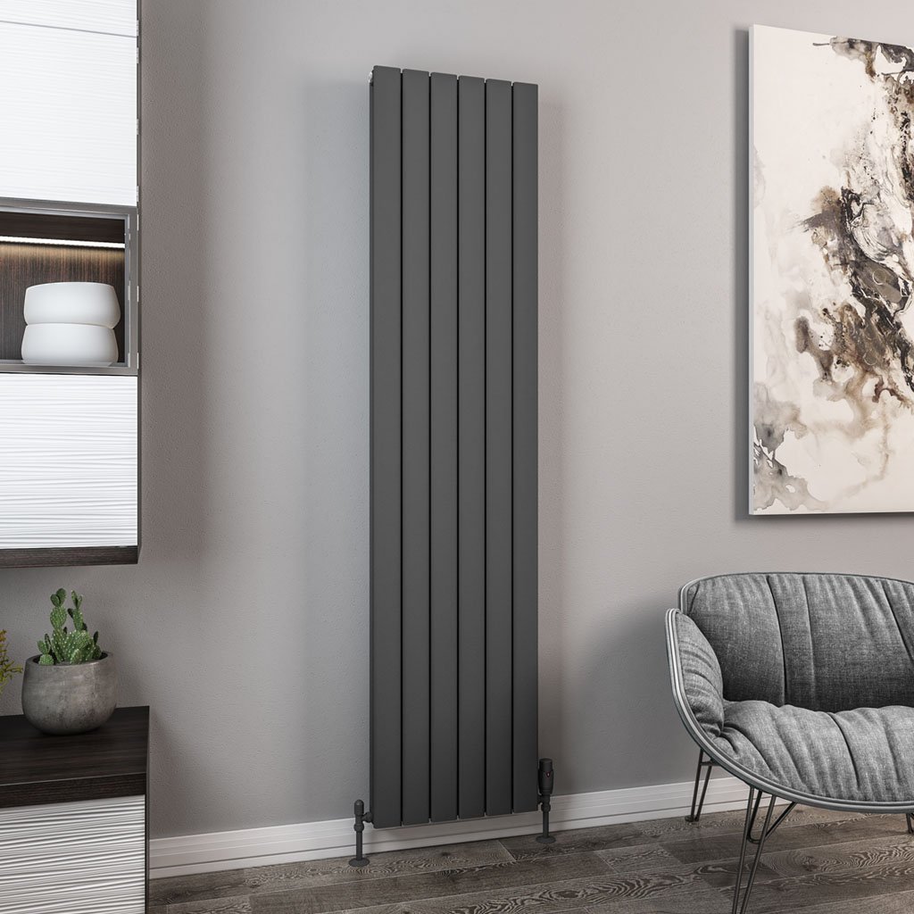 Hadleigh 1800 x 415 Aluminium Radiator Matt Anthracite