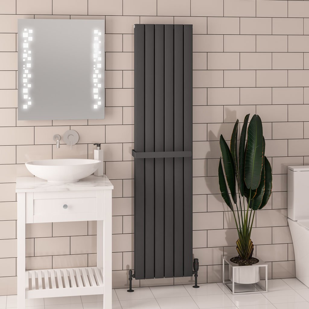 Hadleigh 1800 x 415 Aluminium Radiator Matt Anthracite