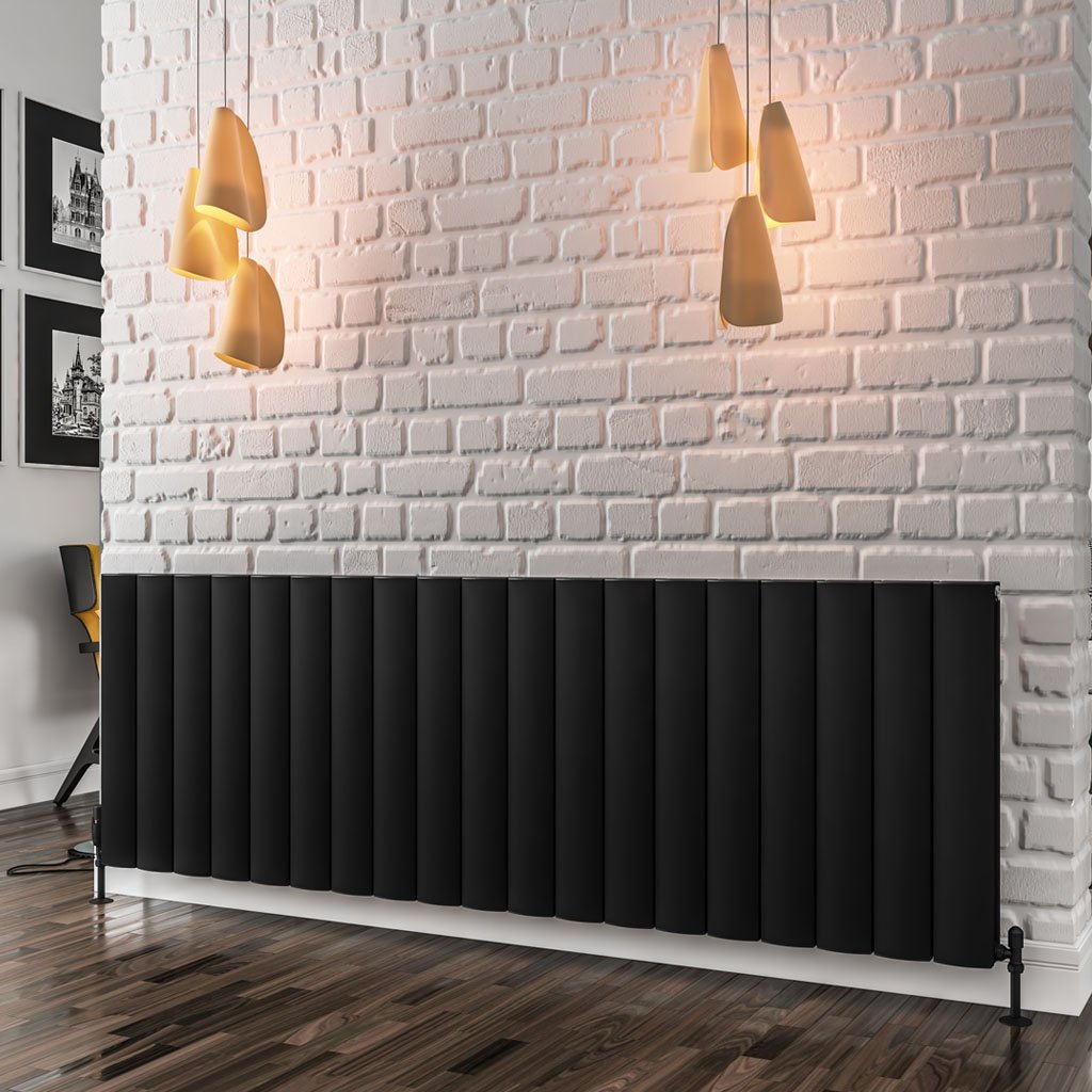 Guardia 600 x 1800 Aluminium Radiator Matt Black