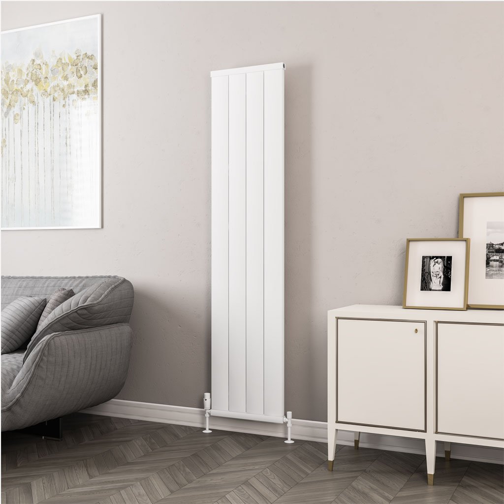 Kingswood Slimline 1800 x 410 Aluminium Radiator Matt White