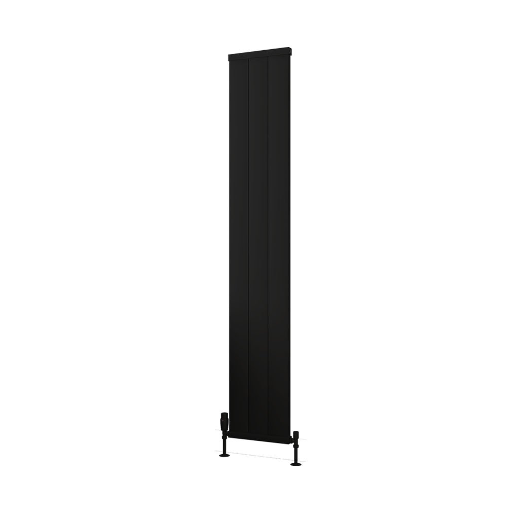 Kingswood Slimline 1800 x 310 Aluminium Radiator Matt Black