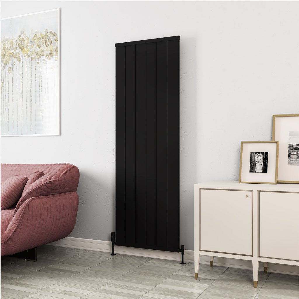 Kingswood Slimline 1800 x 610 Aluminium Radiator Matt Black