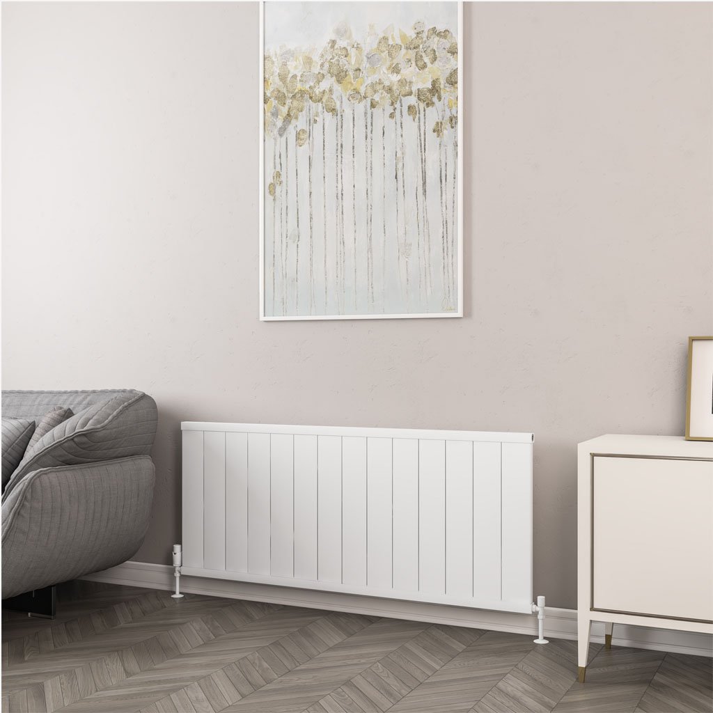 Kingswood Slimline 600 x 1410 Aluminium Radiator Matt White