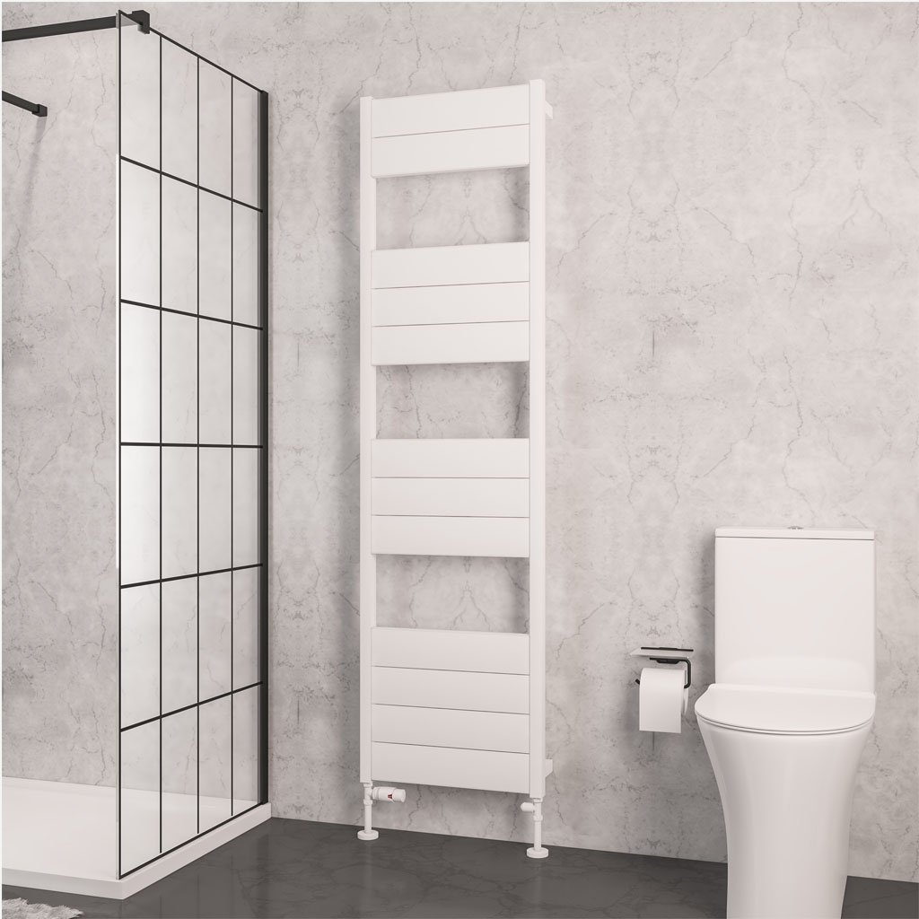 Kingswood Slimline 1820 x 500 Aluminium Towel Rail Matt White