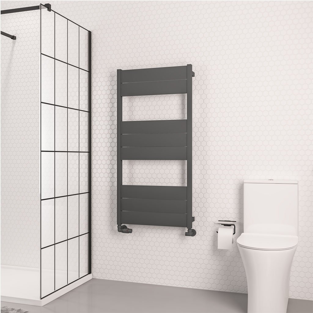 Kingswood Slimline 1220 x 600 Aluminium Towel Rail Matt Anthracite