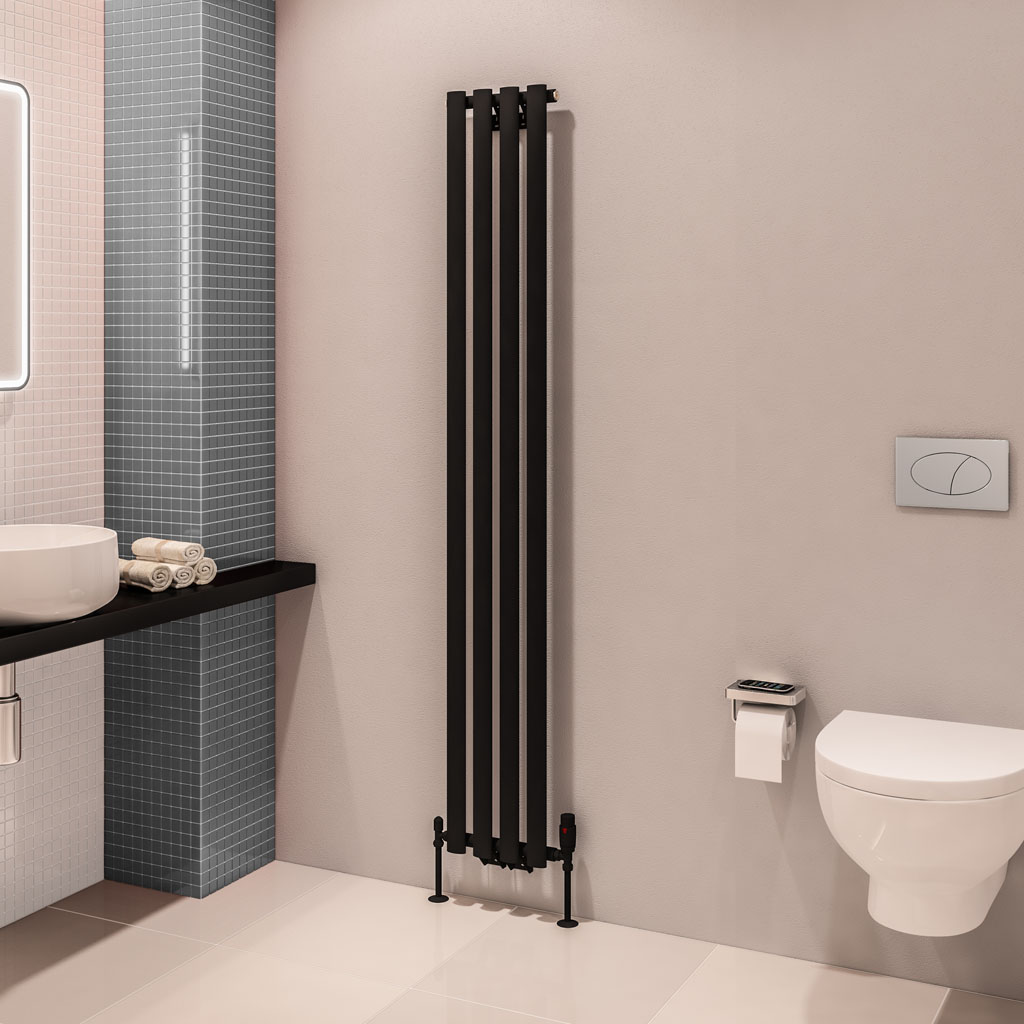 Tunstall 1800 x 280 Radiator Matt Black