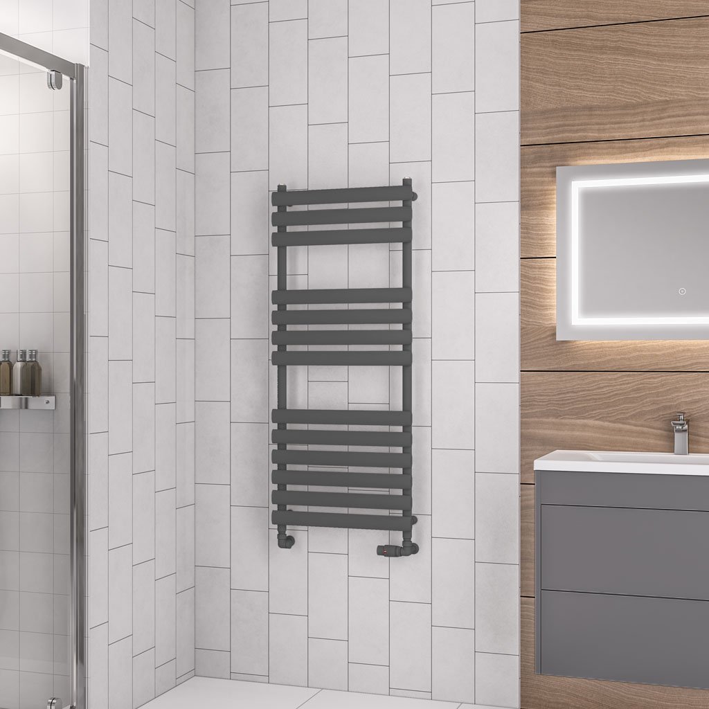 Tunstall 1200 x 500 Towel Rail Matt Anthracite