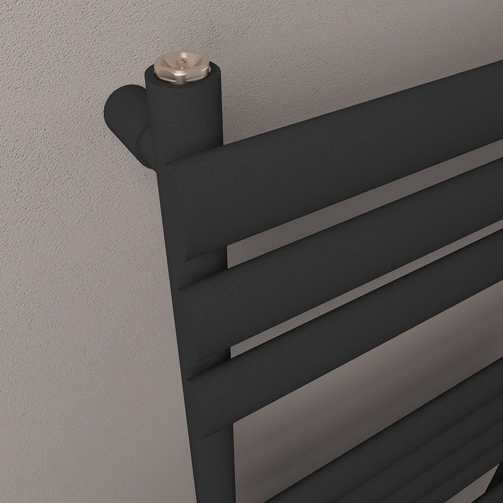 Tunstall 800 x 600 Towel Rail Matt Black