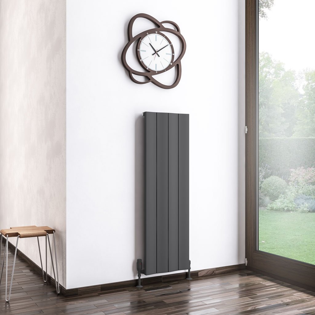 Fairford 1200 x 375 Aluminium Radiator Matt Anthracite