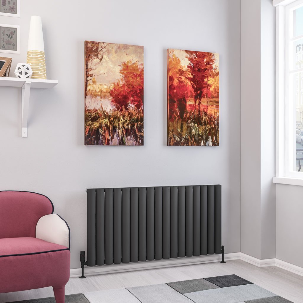 Kelmscott 600 x 1185 Aluminium Radiator Matt Anthracite