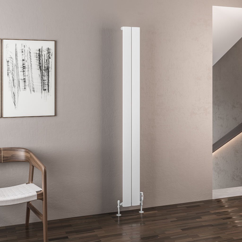 Malmesbury 1800 x 185 Aluminium Radiator Matt White