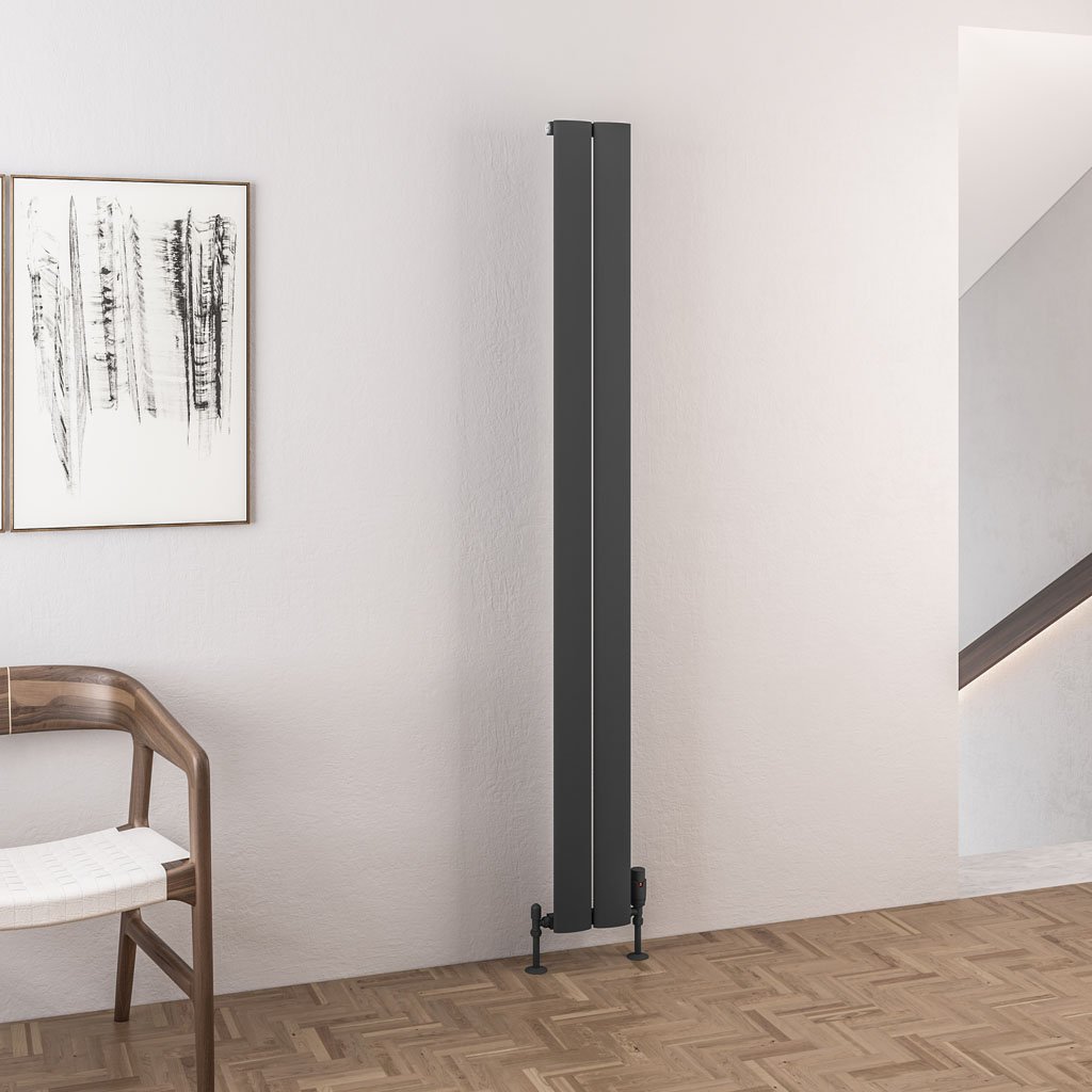 Malmesbury 1800 x 185 Aluminium Radiator Matt Anthracite