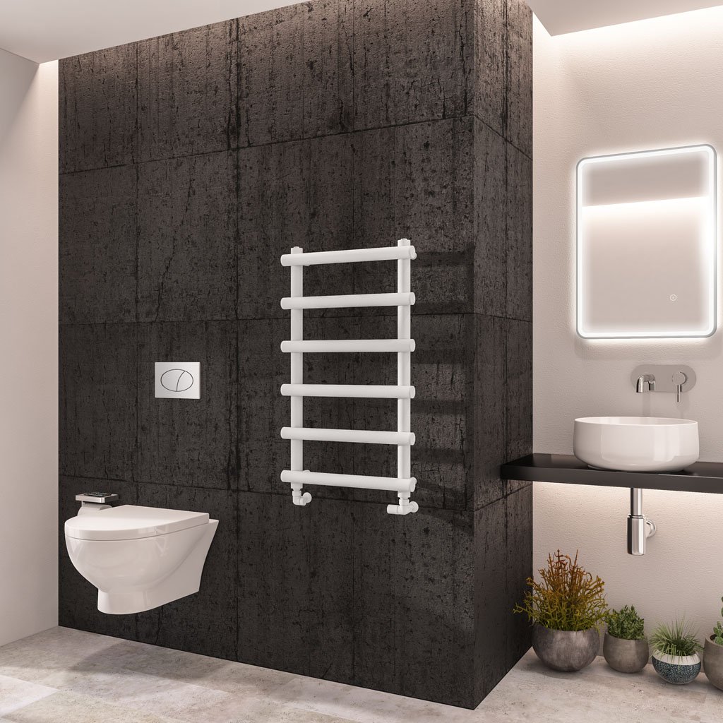 Marlow 850 x 500 Towel Rail Matt White