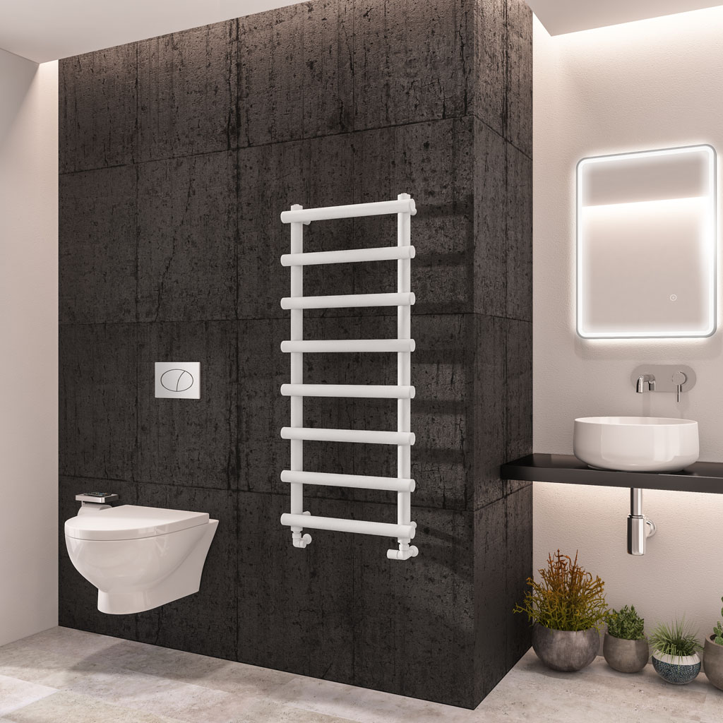 Marlow 1150 x 500 Towel Rail Matt White