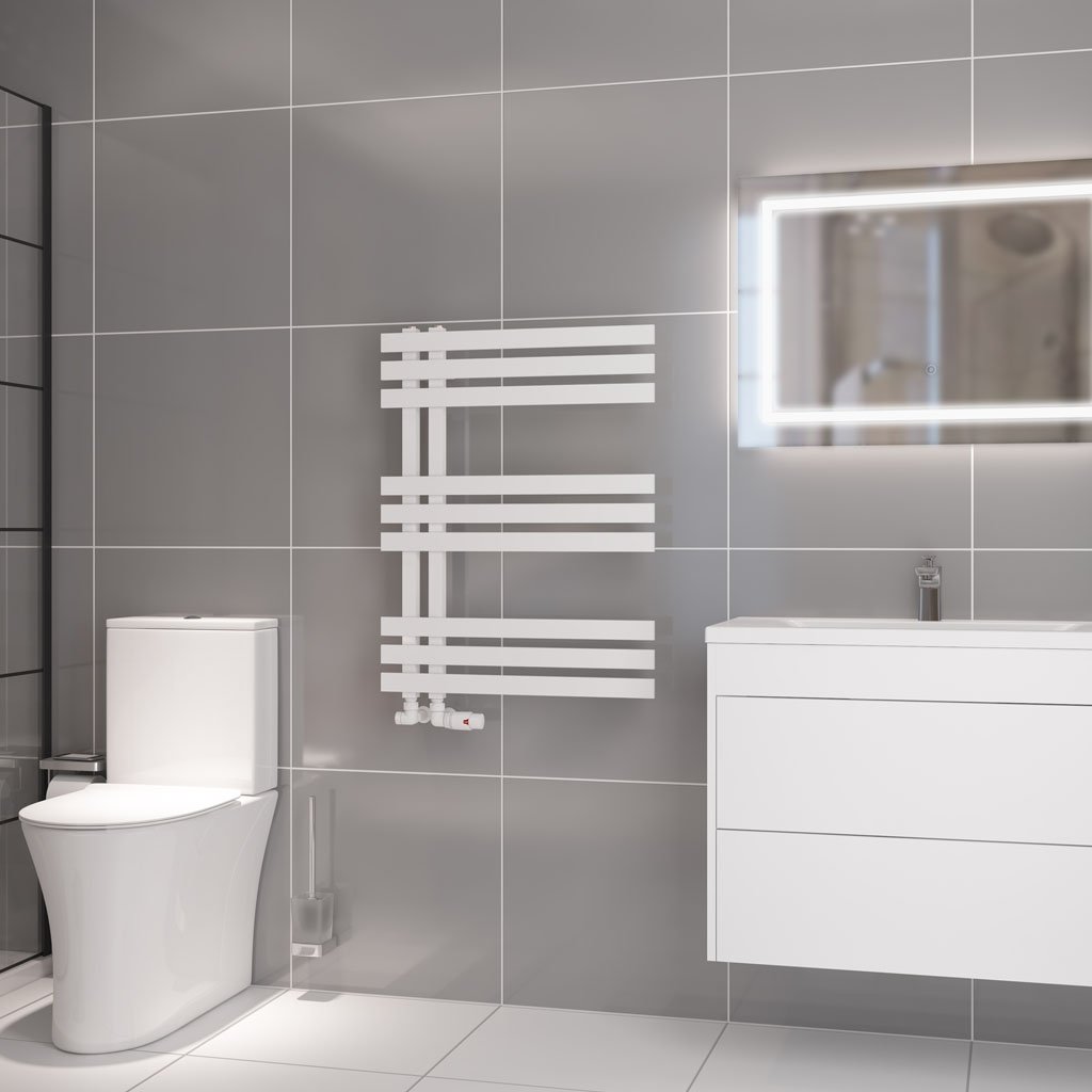 Hurley 800 x 600 Towel Rail Matt White 