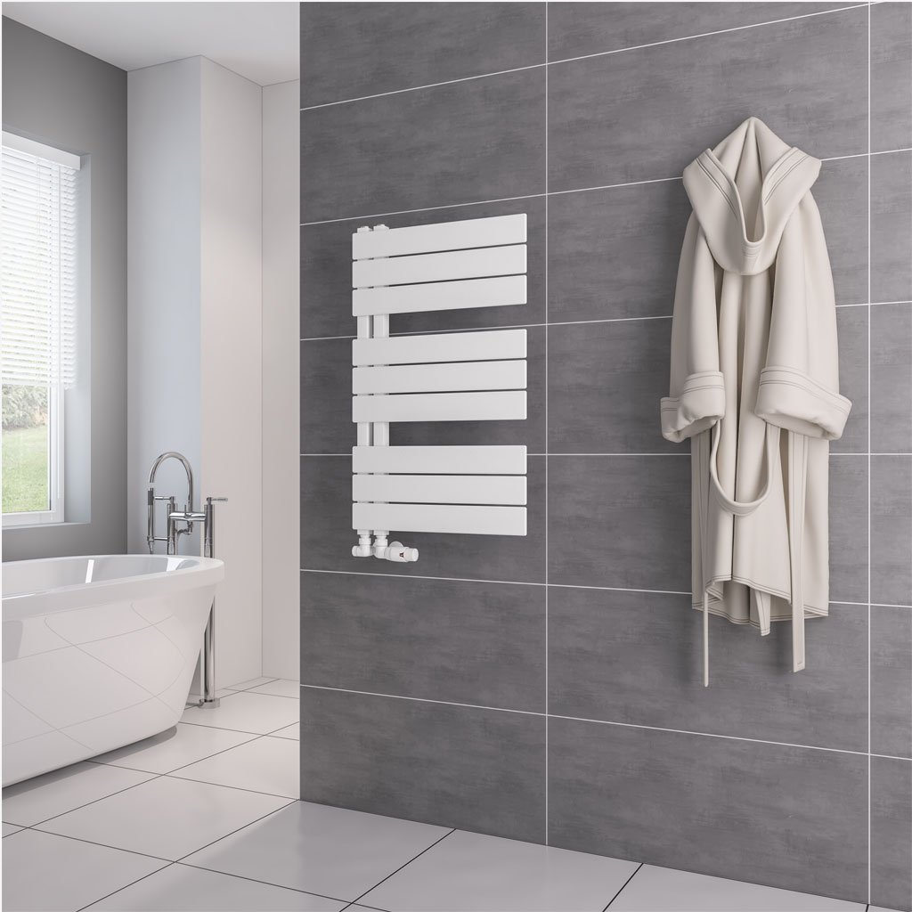 Helmsley 800 x 500 Towel Rail Matt White