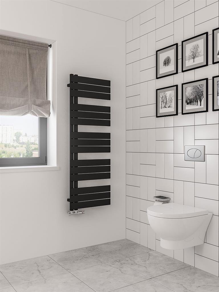 Helmsley 1400 x 500 Towel Rail Matt Black